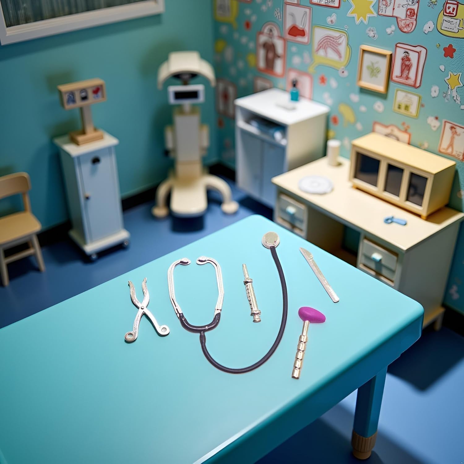 Dollhouse Miniature Medical Set,5 Piece Stethoscope Care Tools, Hospital Accessories for House Decoration, Dollhouse Dolls Miniature Garden Kit