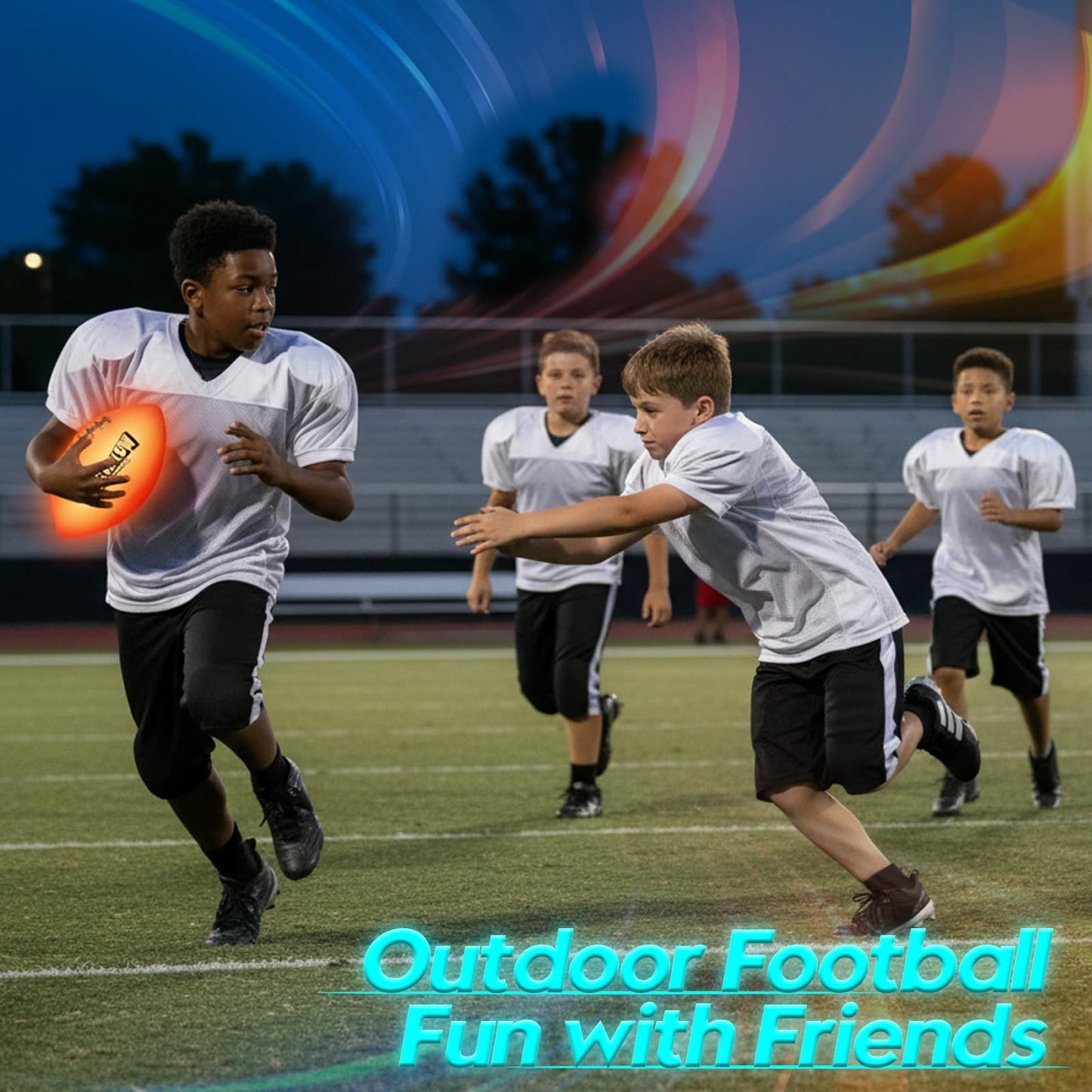 Light Up Football for Boys: Glow in The Dark - Toys for Kids Teen Boys Ages 8-15 - Birthday Christmas Easter Gift Ideas - Outdoor Sports Activity
