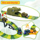 IQKidz Dinosaur World Race Track Toys - 216pcs Flexible Track Playset with 1 Dinosaur Car, 1 Race Car, 6 Dino Toys, for Kids 3 4 5 6 Year & Up Old