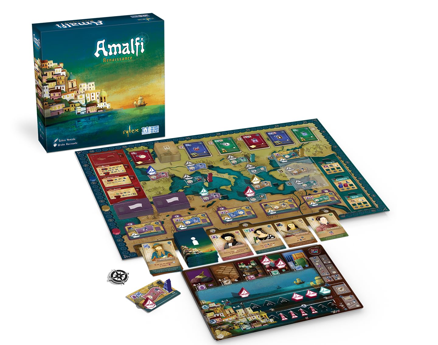 R&R Games: Amalfi Renaissance - Board Game, Ship & Lighthouse Placement Game, Navigate, Discover & Acquire, Ages 14+, 1-4 Players, 90-120 Min