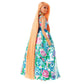 Barbie Extra Fancy Fashion Doll & Accessories with Curvy Shape & Orange Hair in Floral 2-Piece Gown with Pet Kitten