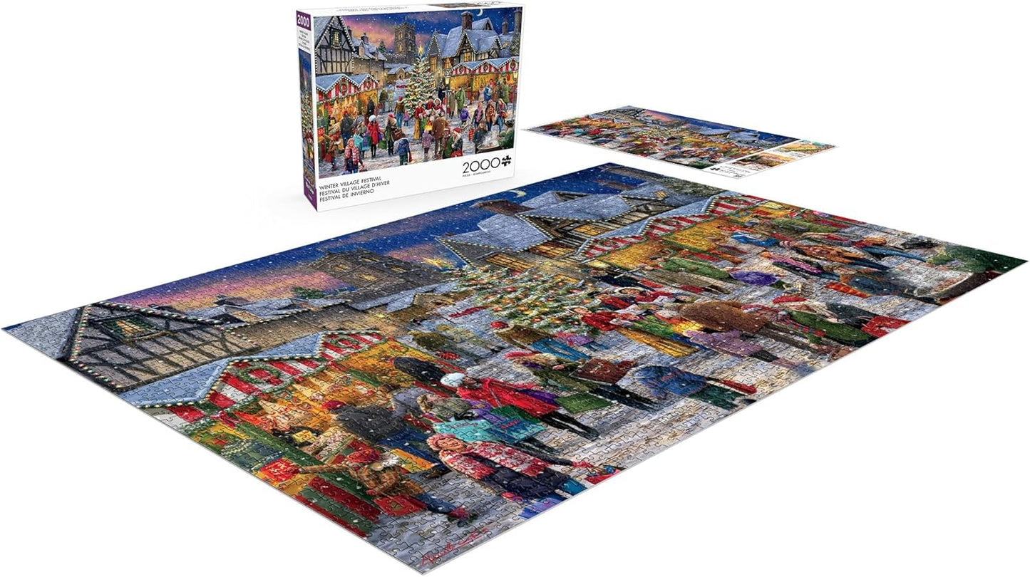 Buffalo Games - Winter Village Festival - 2000 Piece Puzzle for Adults