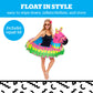 Giant Donkey Piñata Pool Float, Inflatable Swim Ring, Large Novelty Floatie for Pool Parties, Outdoor Summer Water Toy