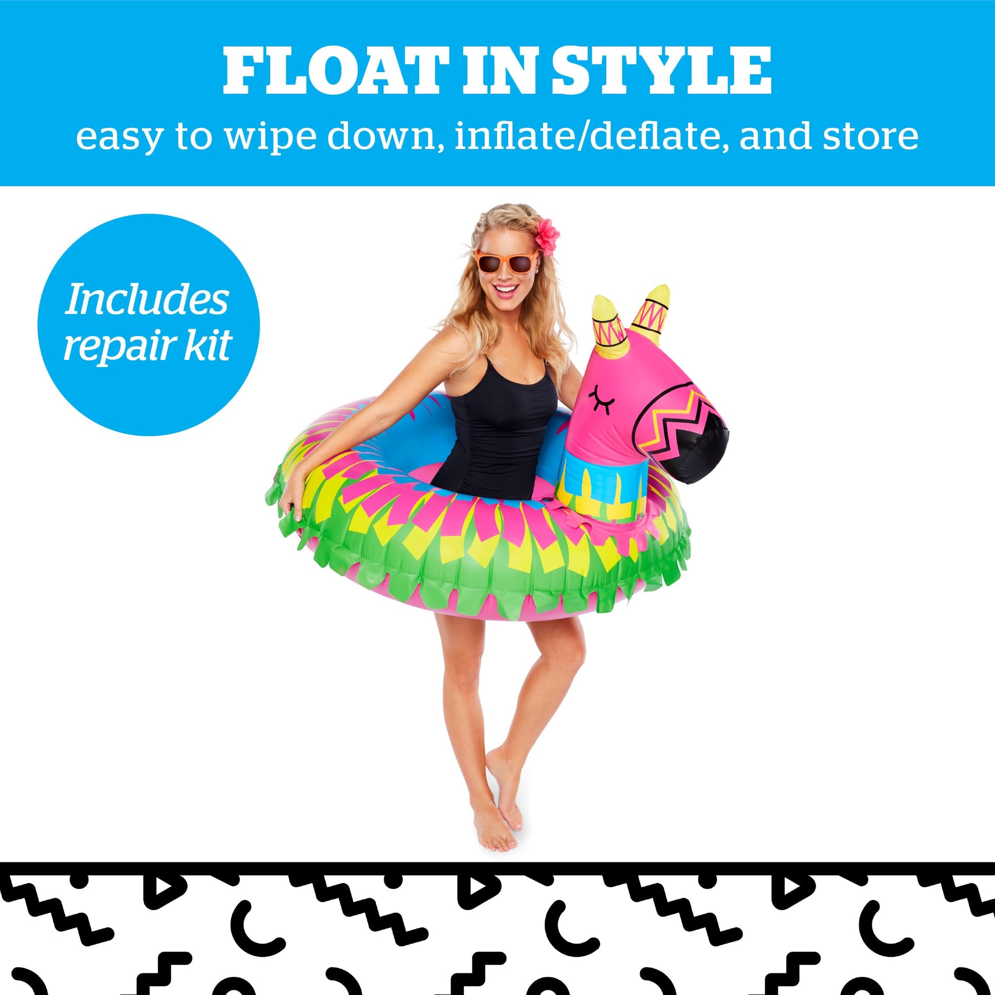 Giant Donkey Piñata Pool Float, Inflatable Swim Ring, Large Novelty Floatie for Pool Parties, Outdoor Summer Water Toy