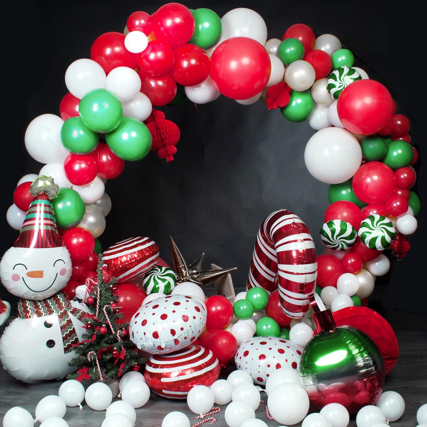 TecUnite 100 Pcs Red Green White Latex Balloons 13 Inch Colorful Round Balloons for 250th Anniversary Graduation Wedding Birthday 4th of July