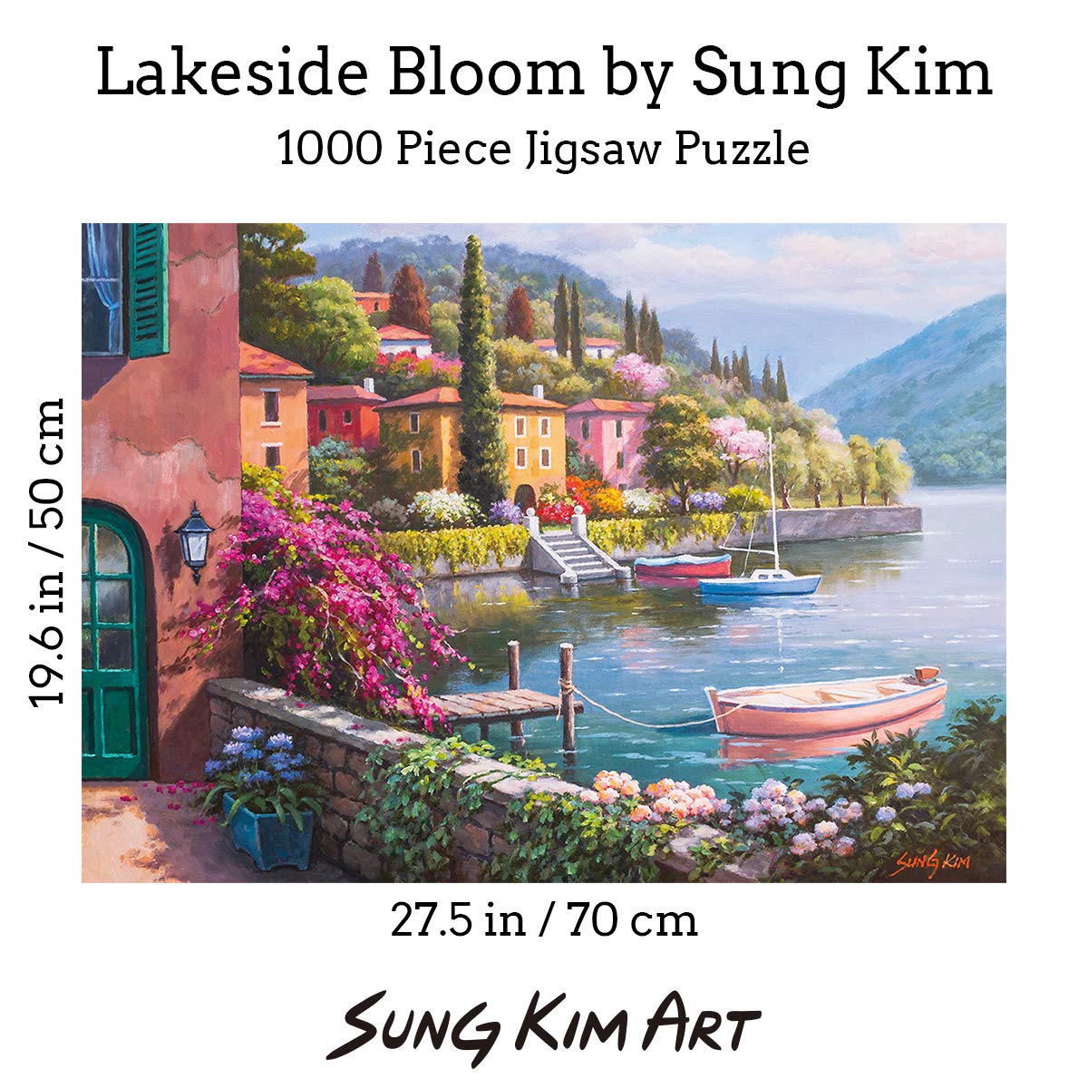 Sung Kim Art - Jigsaw Puzzle 1000 Piece for Adults (Lakeside Bloom)