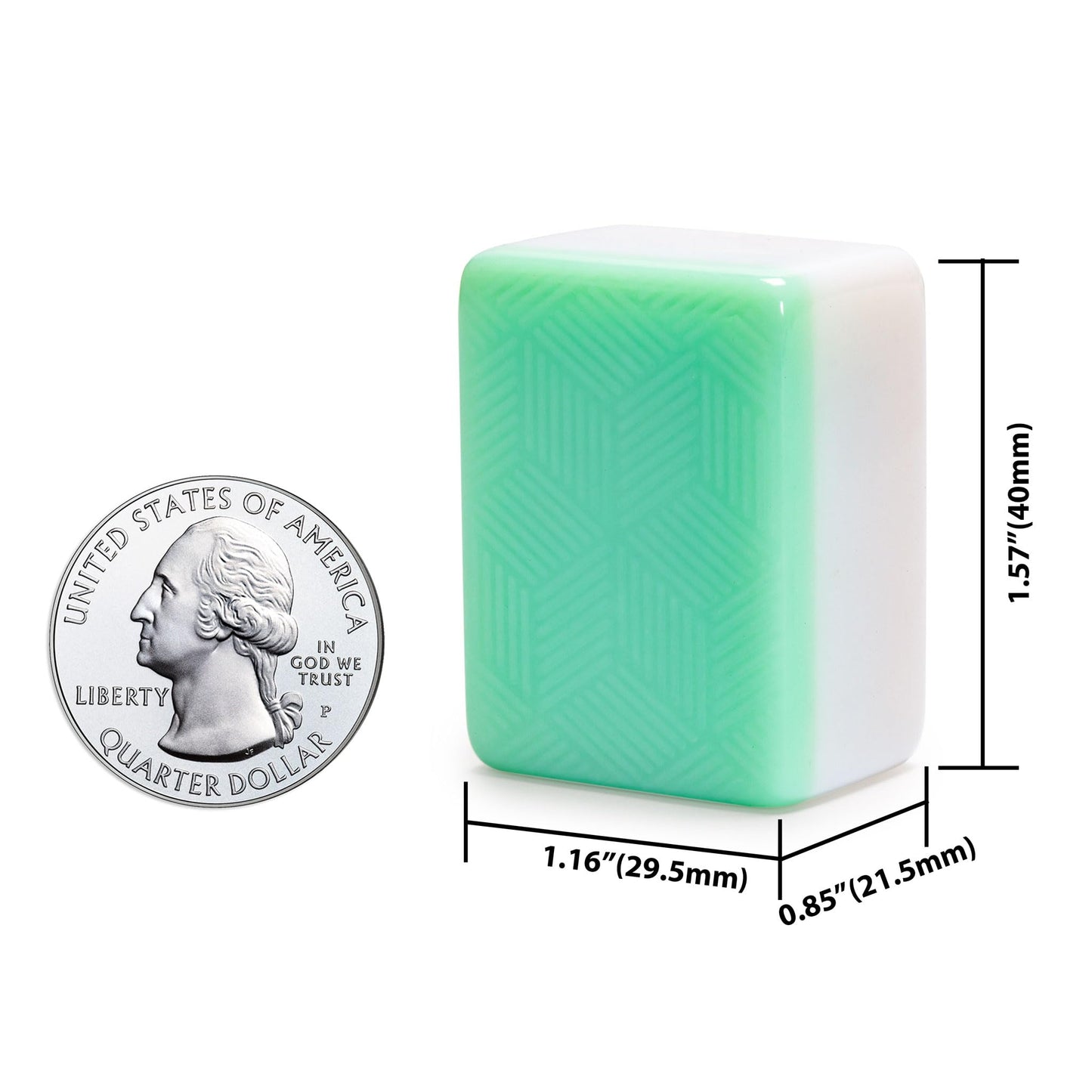 Yellow Mountain Imports "Emerald Weave Chinese Mahjong Set, with 146 Large 1.6-Inch Tiles, Green Vinyl Case, Wind Indicator and Dice - for Chinese