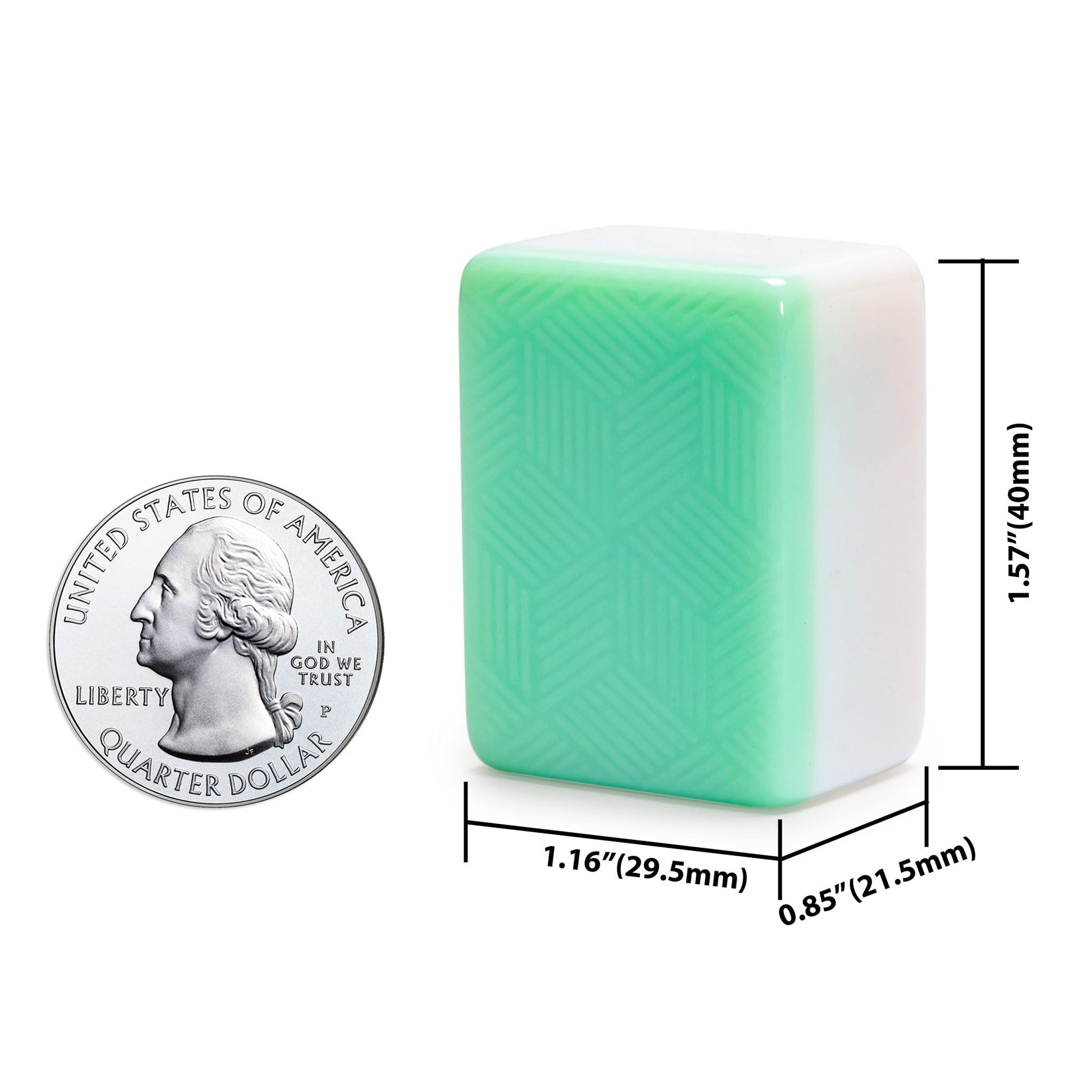 Yellow Mountain Imports "Emerald Weave Chinese Mahjong Set, with 146 Large 1.6-Inch Tiles, Green Vinyl Case, Wind Indicator and Dice - for Chinese