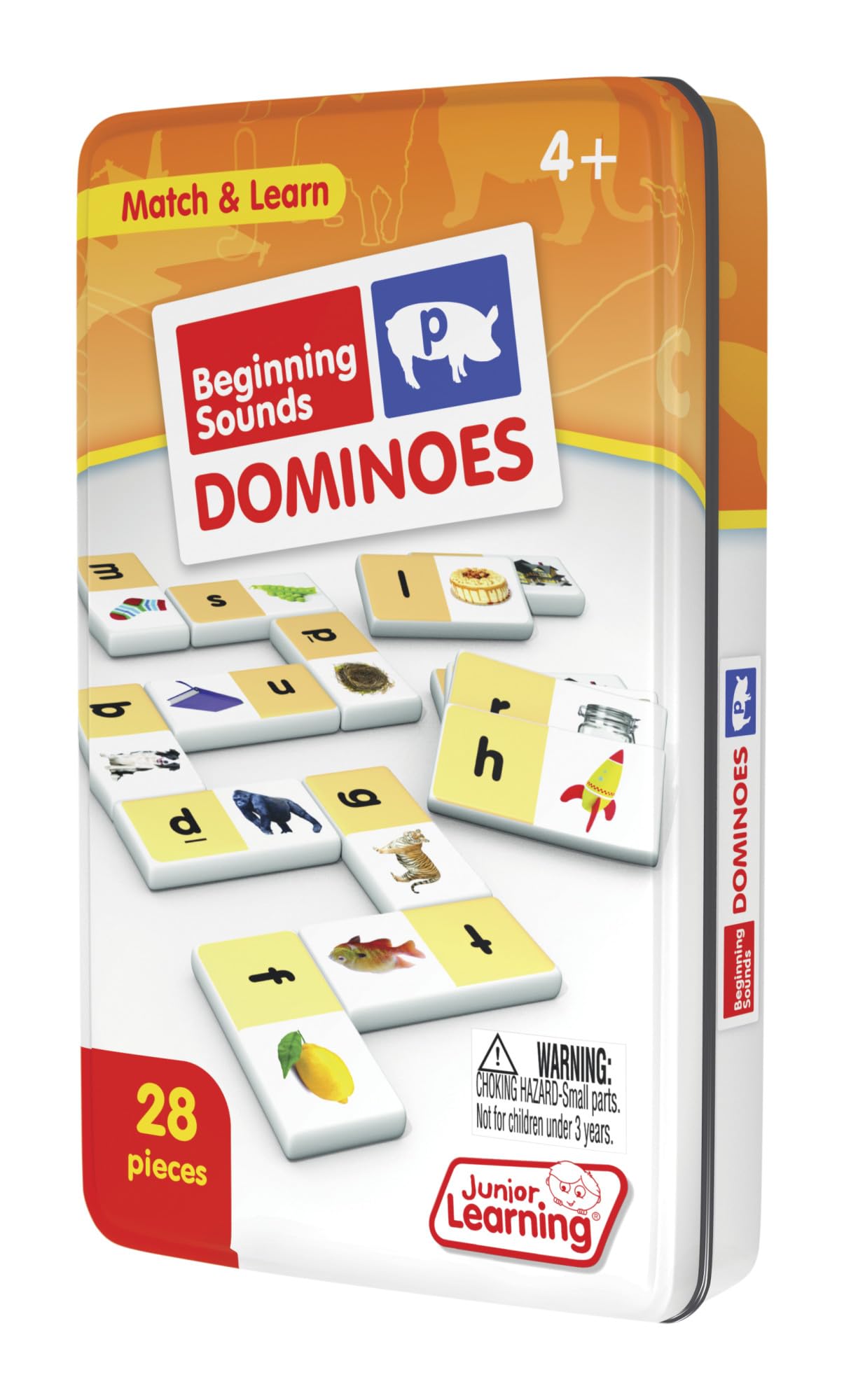 Junior Learning Beginning Sound Dominoes Educational Action Games, Multi (JL492) for 48 months to 96 months
