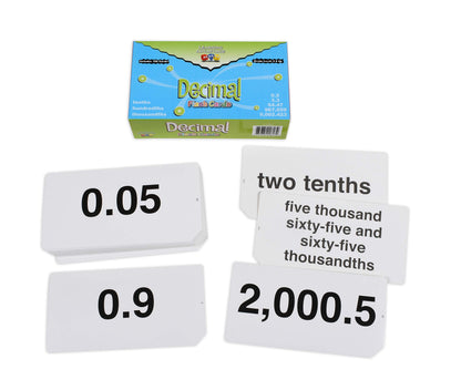 LEARNING ADVANTAGE Decimal Flash Cards, 105 Double-Sided Cards, Grades 3+