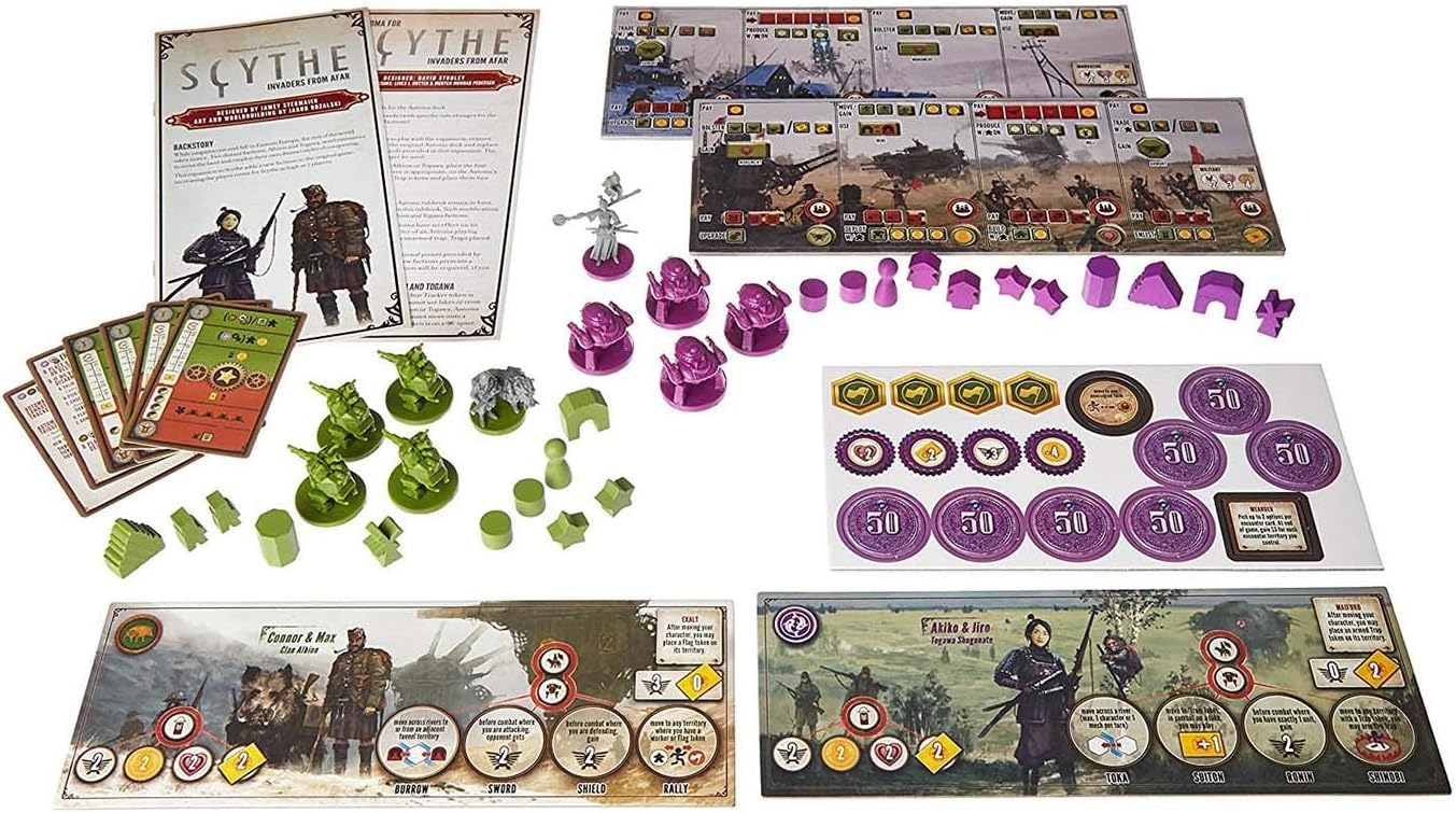 Stonemaier Games: Scythe: Invaders from Afar Expansion by Jamey Stegmaier | Add 2 New Factions to Scythe (Base Game) | Increase Scythe Player Count