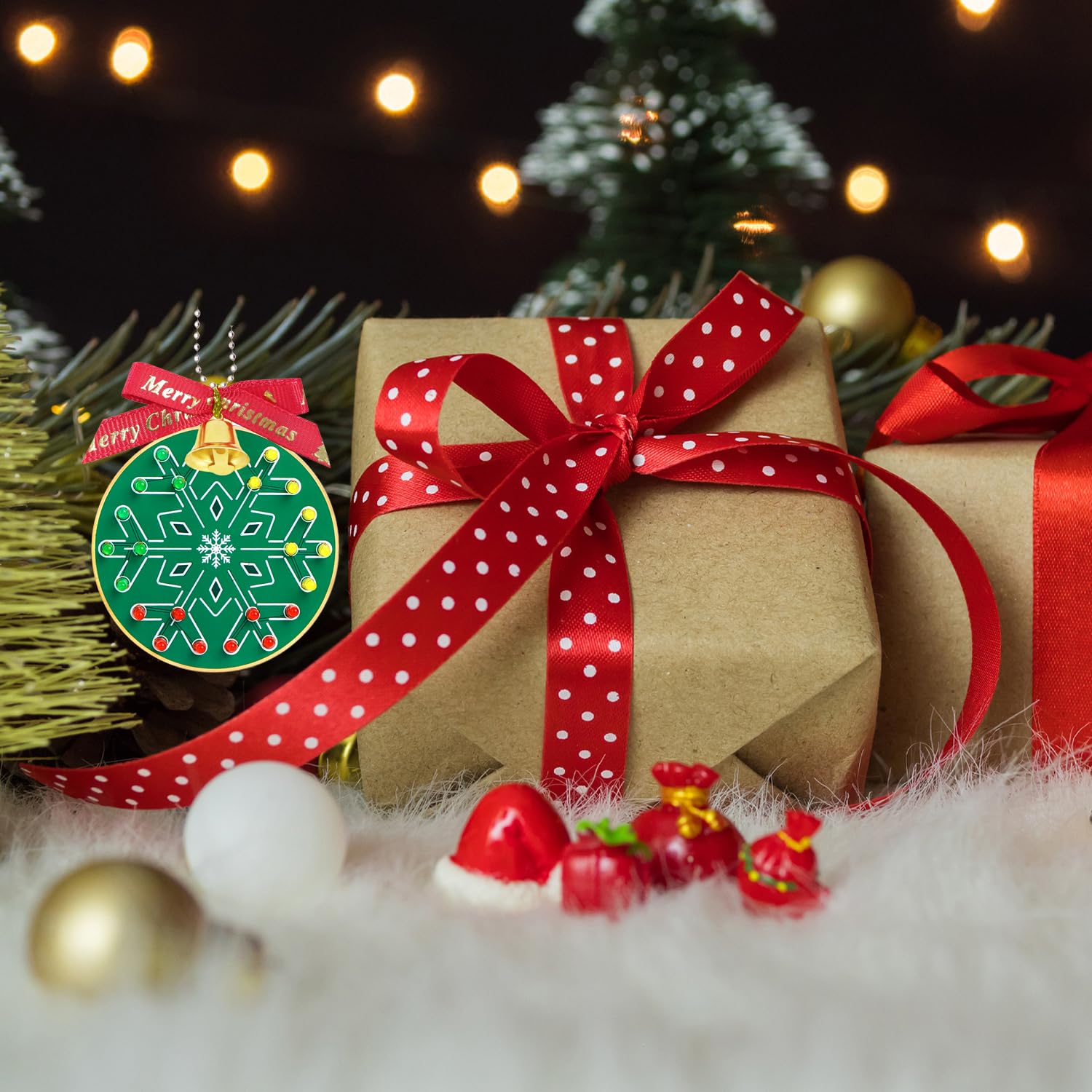 Treedix Advanced Soldering Project Christmas Tree Decoration Soldering, Snowflake Shape Red Green and Yellow LED Flashing Lights