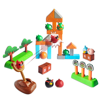 ROLOSO Newly Licensed Angry Birds Toys Playsets Build N’ Launch Construction Brick Assembly Building Blocks Sets Pig City Strike 2 Takedown Space