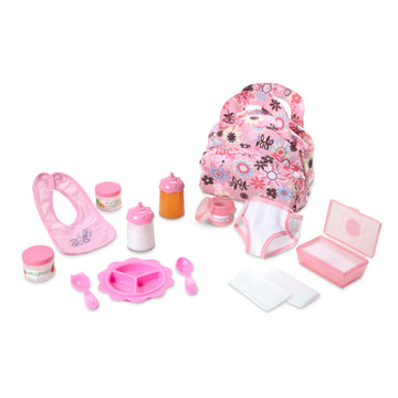 Melissa & Doug Doll Feeding and Changing Accessories - Bib, Bag, Diaper, Wipes, Utensils, Bottles 7.30 high x 11.20 Wide x 14.30 deep