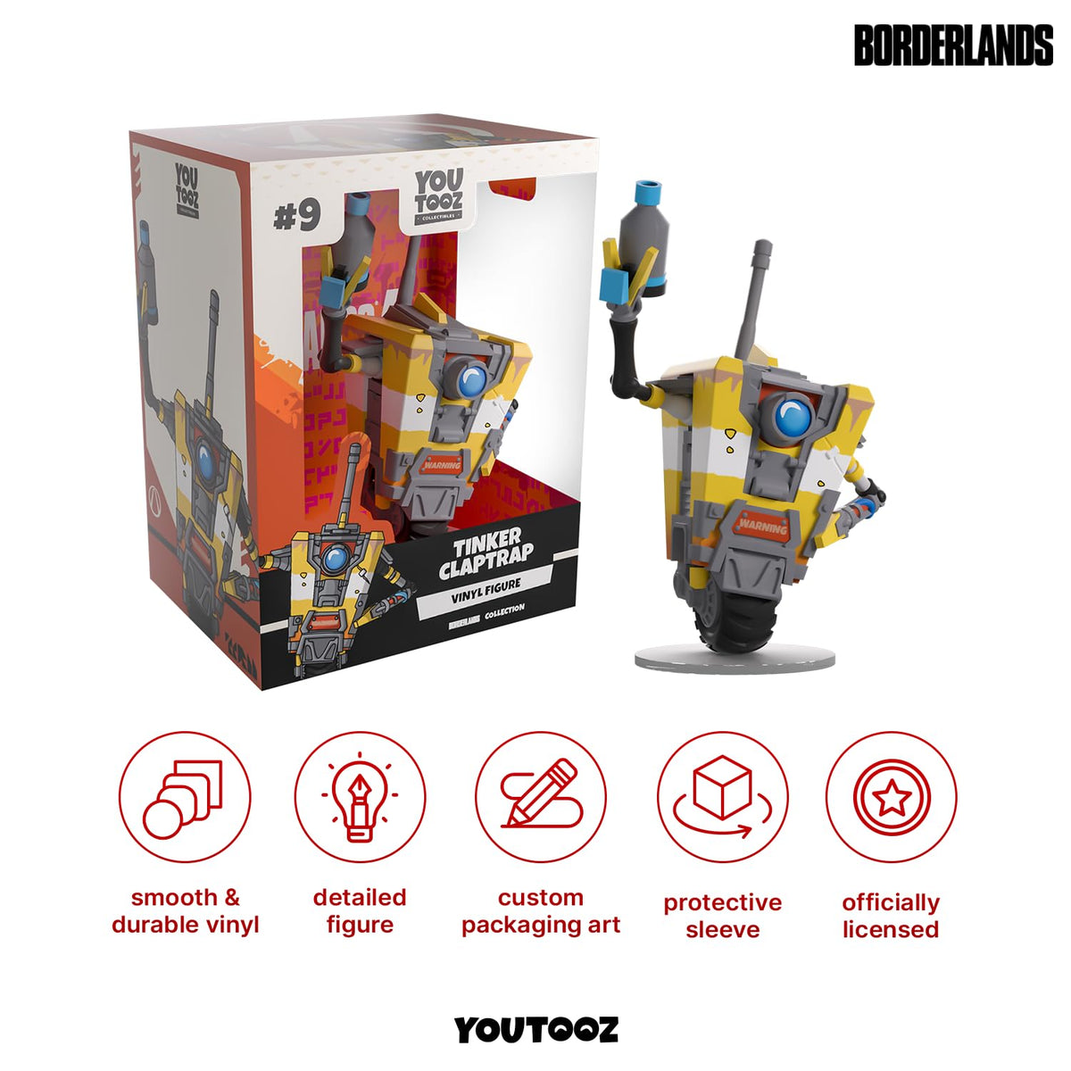 Youtooz Borderlands Tinker Claptrap 5.2" Vinyl Figure, Official Collectible