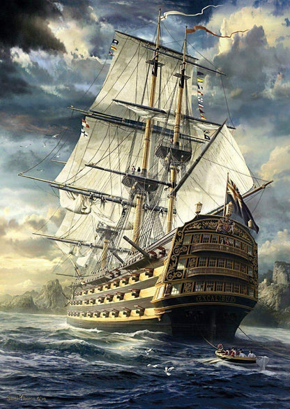 Vintage Royal Warship Puzzles for Adults 1000 Piece Sailing Ship Puzzle