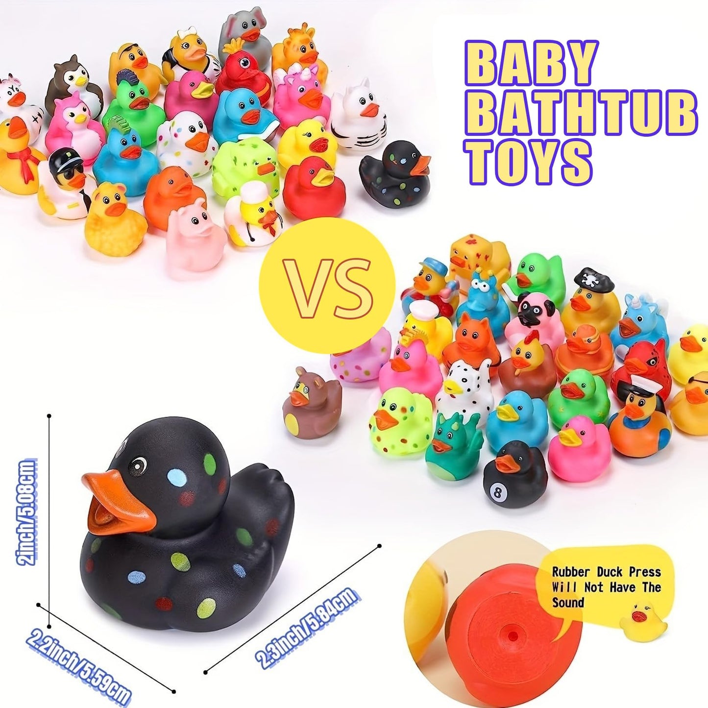 LINICE 30 Pcs Rubber Ducks, Random Assortment Ducks Bulk, Mini Rubber Duckies for Toddler Baby Bath Toys, Kids Bath Pool Toys Birthday Gifts Party