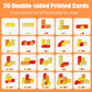 NiToy Wooden Cube Toy 16PCS Building Blocks for Kids 40 Pattern Cards and Storage Pouch, 4 Colors 3D Space Stacking Game STEM Educational Preschool