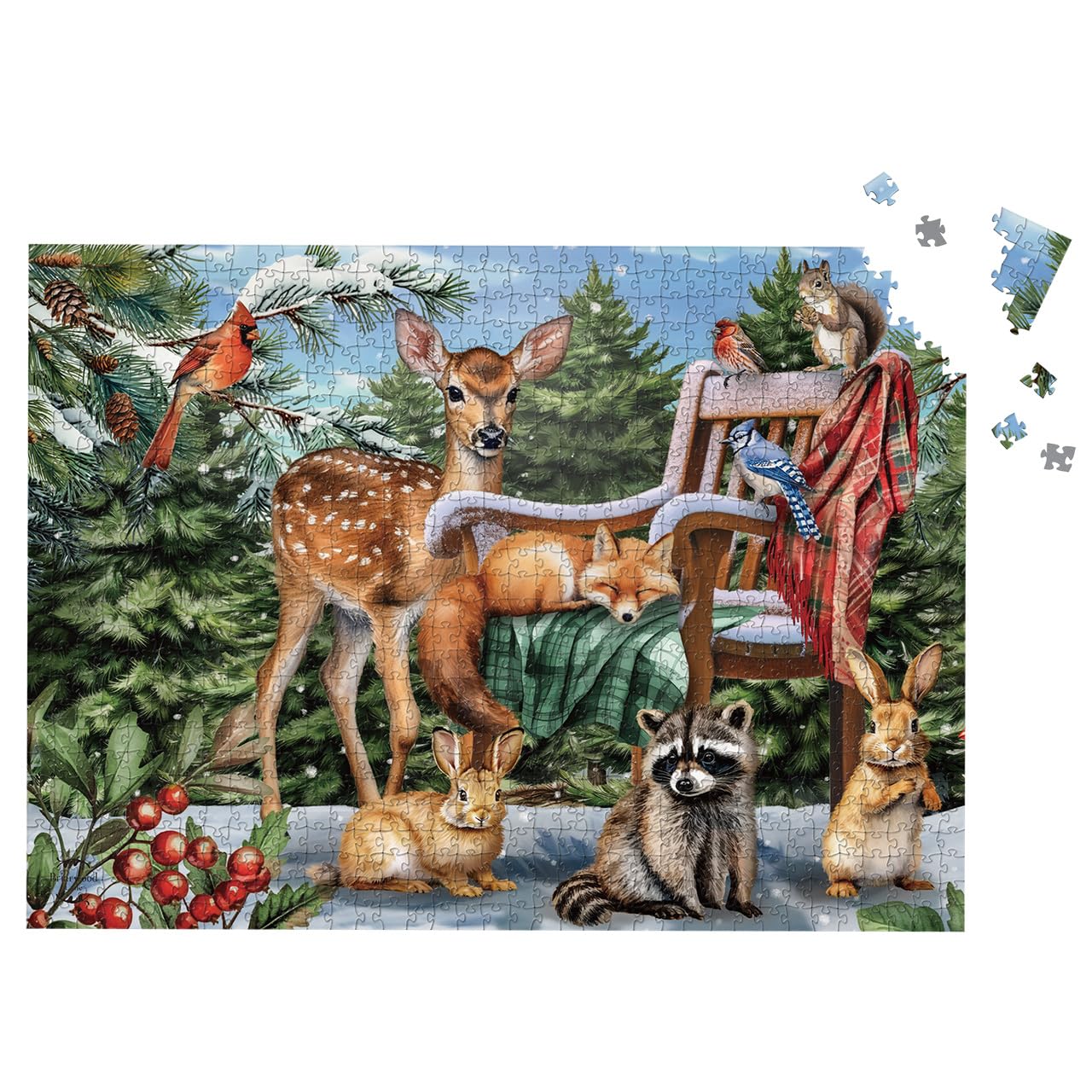 Briarwood Lane Winter Jigsaw Puzzle 1000 Pieces Adult Finished Size 29.5x19.68 Snow Day Friends Puzzle for Game Night