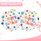 VVBray 20Pcs Happy Birthday Plates 9 Inch Large Paper Plates Multicolor Polka Dots Happy Bday Party Tableware Colorful Dinner Paperplates for Kids
