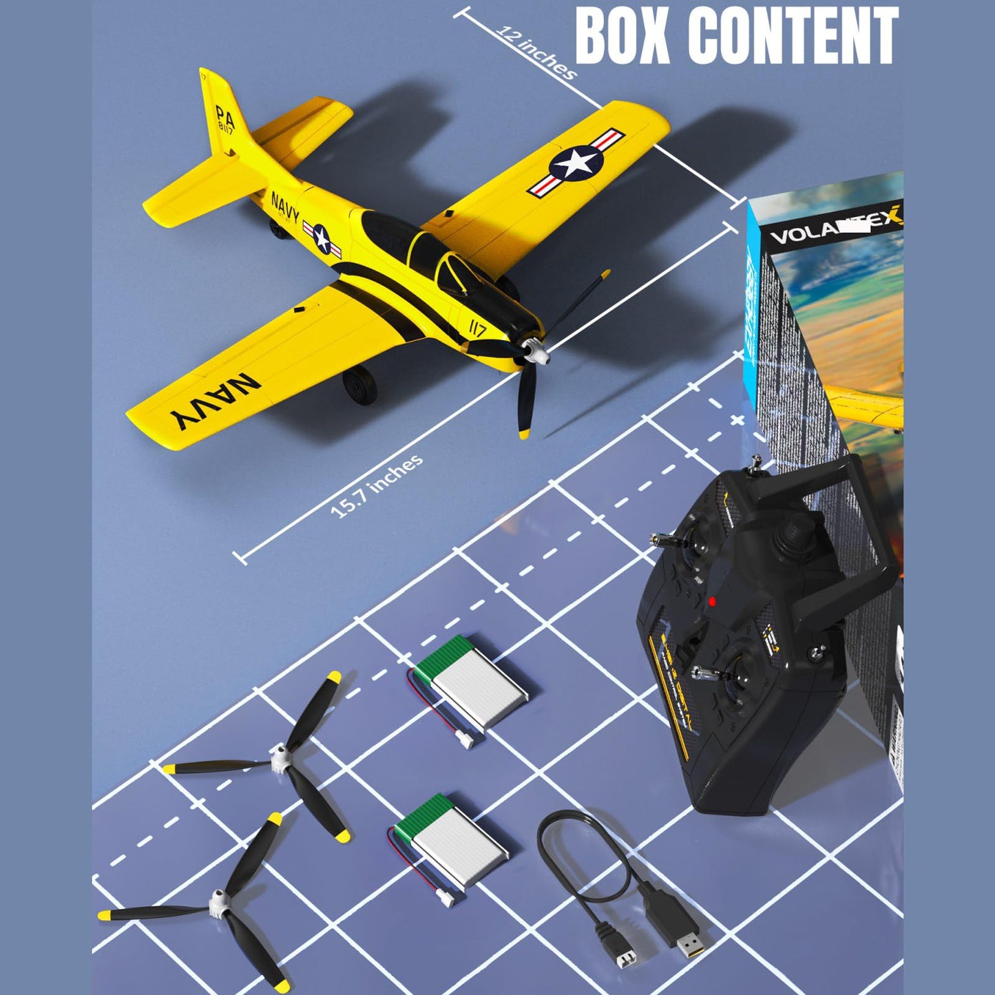 HTLNUZD RC Plane T28 Trojan 2.4G 4CH EPP Foam RC Warbird Fighter | Xpilot Self-Righting & One-Key Aerobatics | Easy-Fly RC Airplane for Beginners