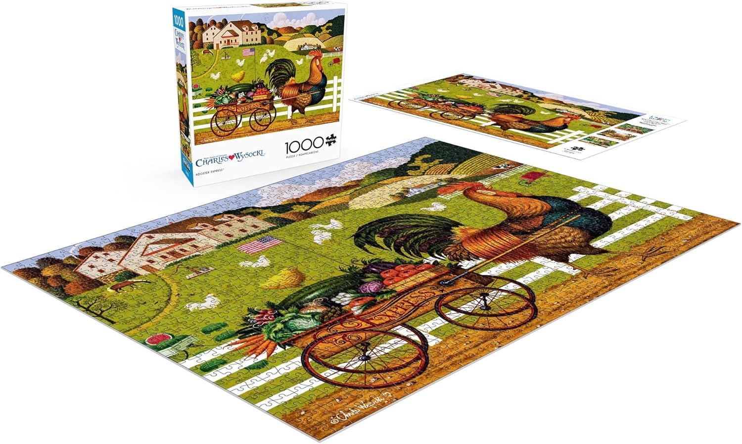 Buffalo Games - Charles Wysocki Rooster Express - 1000 Piece Jigsaw Puzzle