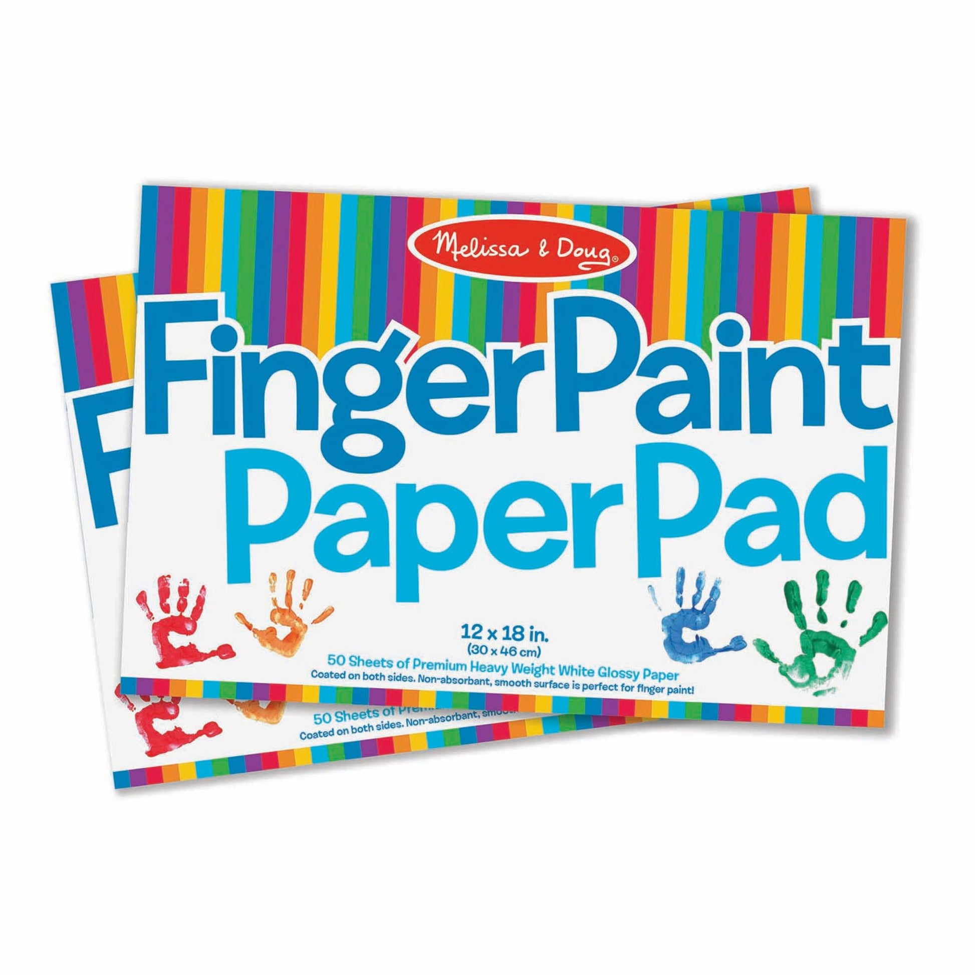 Melissa & Doug Finger Paint Paper Pad (2-Pack, 50-Sheets Each) - 12x18 Inch Art Paper for Kids Activities, Arts and Crafts, and Homeschool Essentials
