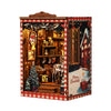 qpdbookpd DIY Book Nook?Buchstütze Aus Holz und 3D-Puzzle mit LED-Licht, bastelset Erwachsene?Book Nook kit?Weihnachtsgeschenke?Snow Realm Wei