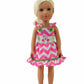American Fashion World 14.5in Flamingo Sun Dress for 14-Inch Dolls | Premium Quality & Trendy Design | Dolls Clothes | Outfit Fashions for Dolls for