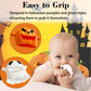2 Pack Halloween Baby Teething Toy Halloween teethers for Baby, Cute Cartoon Baby Teether for Babies Wrist Hand Silicone Soft Soothe Teethers Baby