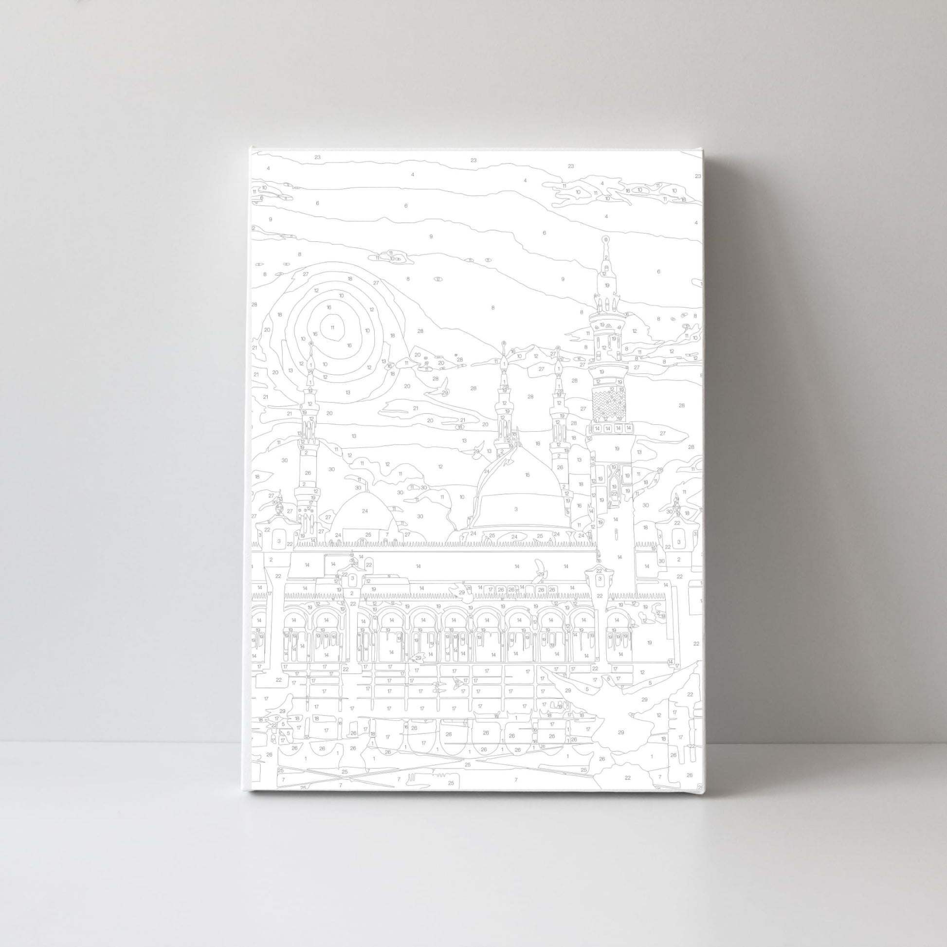 UMRASTORE Masjid an-Nabawi Paint by Numbers Kit | Islamic Paint by Numbers | Islamic Painting | Islamic DIY Art |