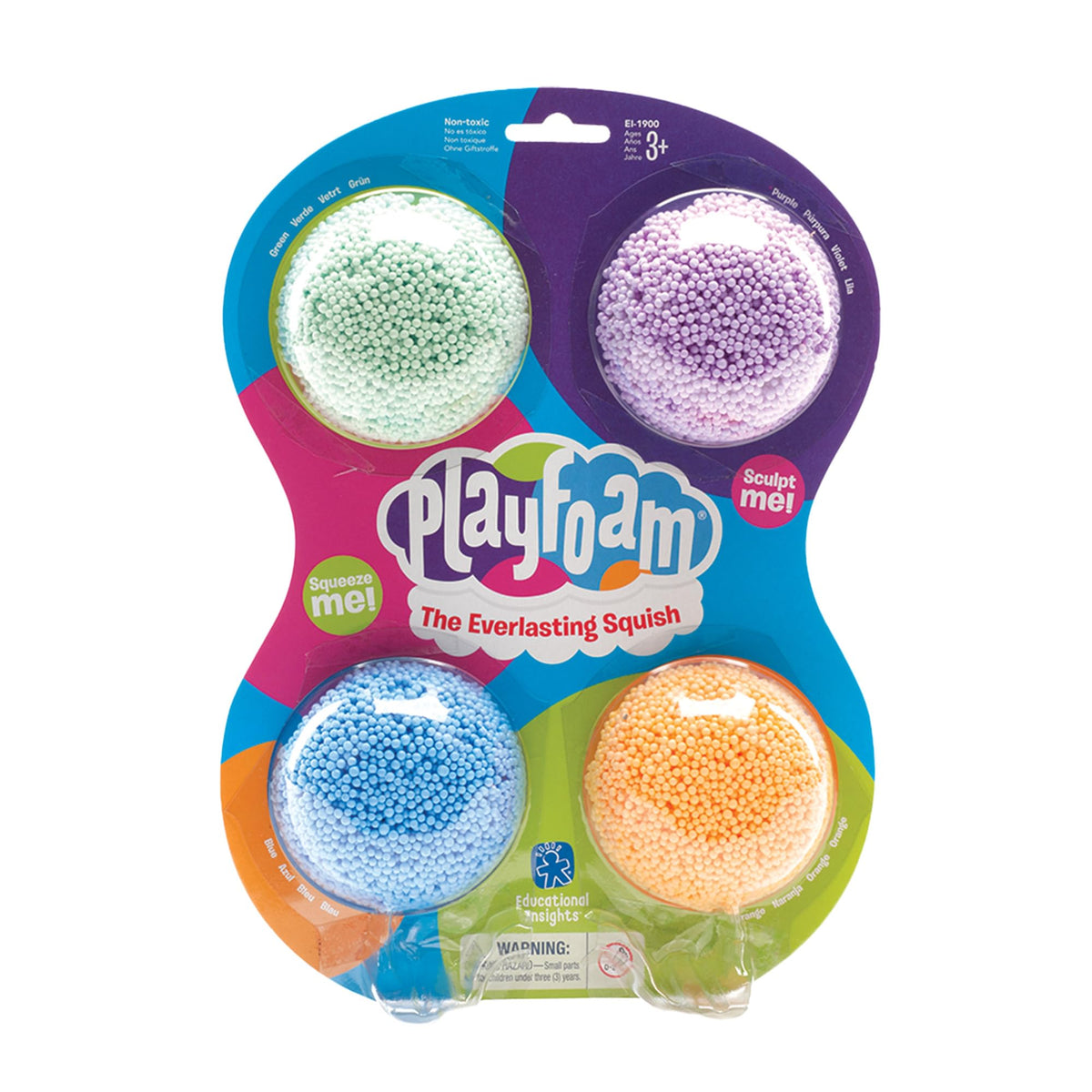 Educational Insights Playfoam Classic 4-pack - Preschool Sensory Toys for Kids, Moldable Squishy Modeling Foam, Fun Foam Slime for Kids 3-5, Mess-Free