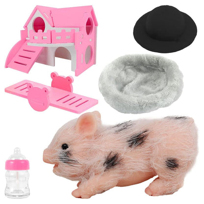 Eummy Silicone Mini Animals Pig Set, 5 Inch Toys for Girls & Boys, Realistic Cute Baby Piggy Doll Soft Body, Item for Kids, Her, Birthday, Christmas