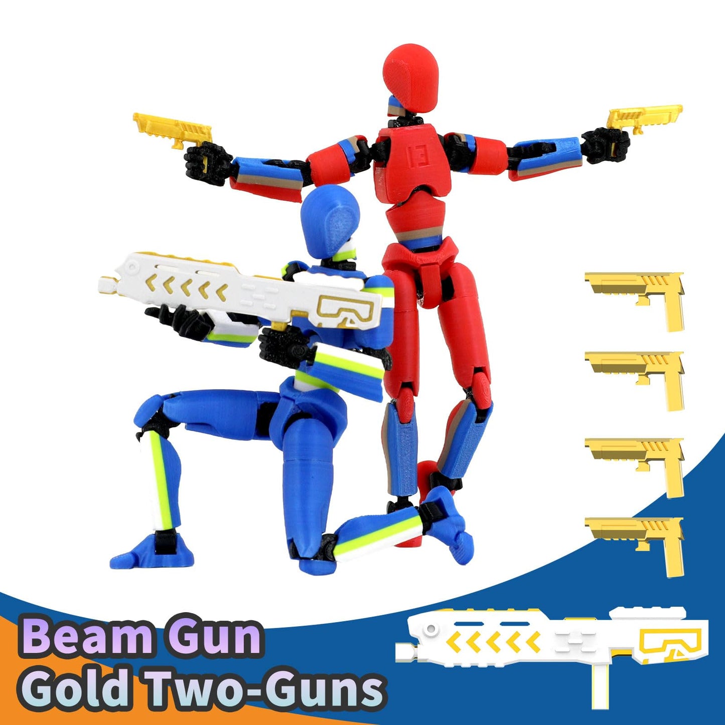 5-Pack Titan 13 Action Figure, 3D Printed Multi-Color T Dummy 13 Set