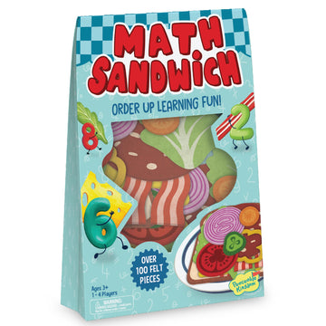 Peaceable Kingdom Math Sandwich Game: Preschool Math Games for Kids Ages 3 and Up - Includes 100+ Felt Food Pieces, 10 Menu Cards, Dry Erase Marker