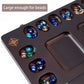VAMSLOVE Mancala 4 Player Board Game Set, Luxury Solid Wood Folding Mancala Board, 96+12 Bonus Multi Color Glass Stone Beads Game Instructions