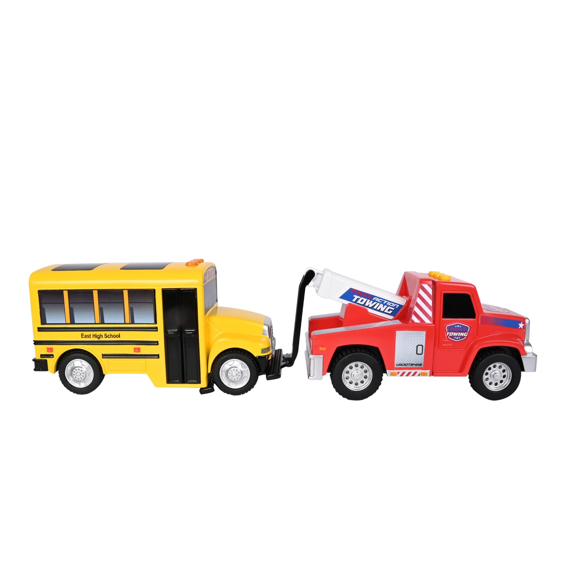 Maxx Action 3 Pack Mini Lights and Sounds Citi Vehicles - Tow Truck, School Bus and Recycle Truck