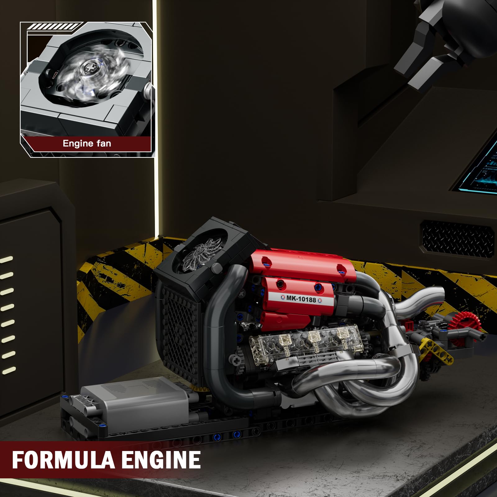 Formula One Engine Building Blocks, 980PCS Motor Model Sets for 14+