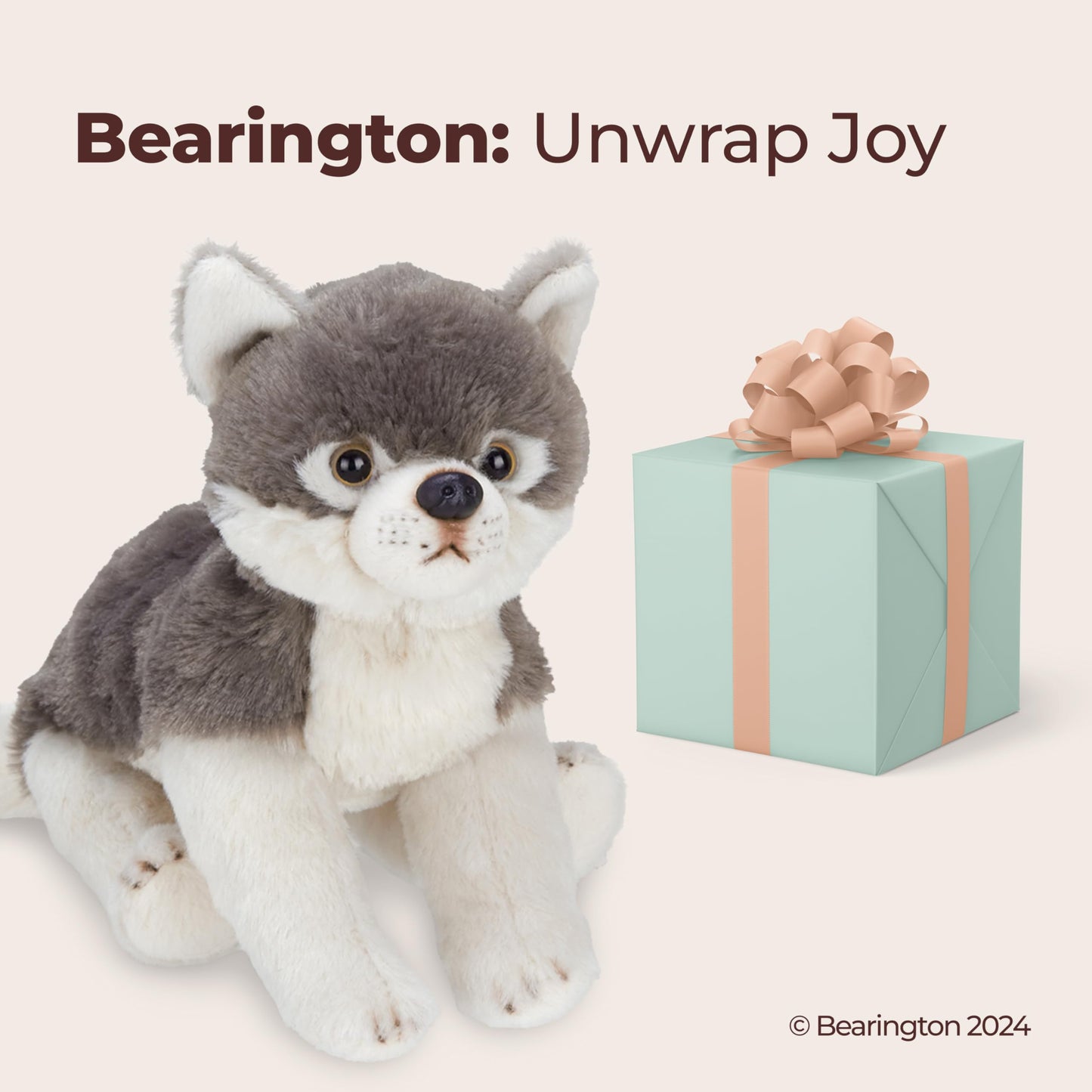 Bearington Lil' Nanook Wolf Stuffed Animal - 7" Soft, Cuddly, and Realistic Wolf Plush Toy with Floppy Body - Adorable Lifelike Wolves Stuffie Gift