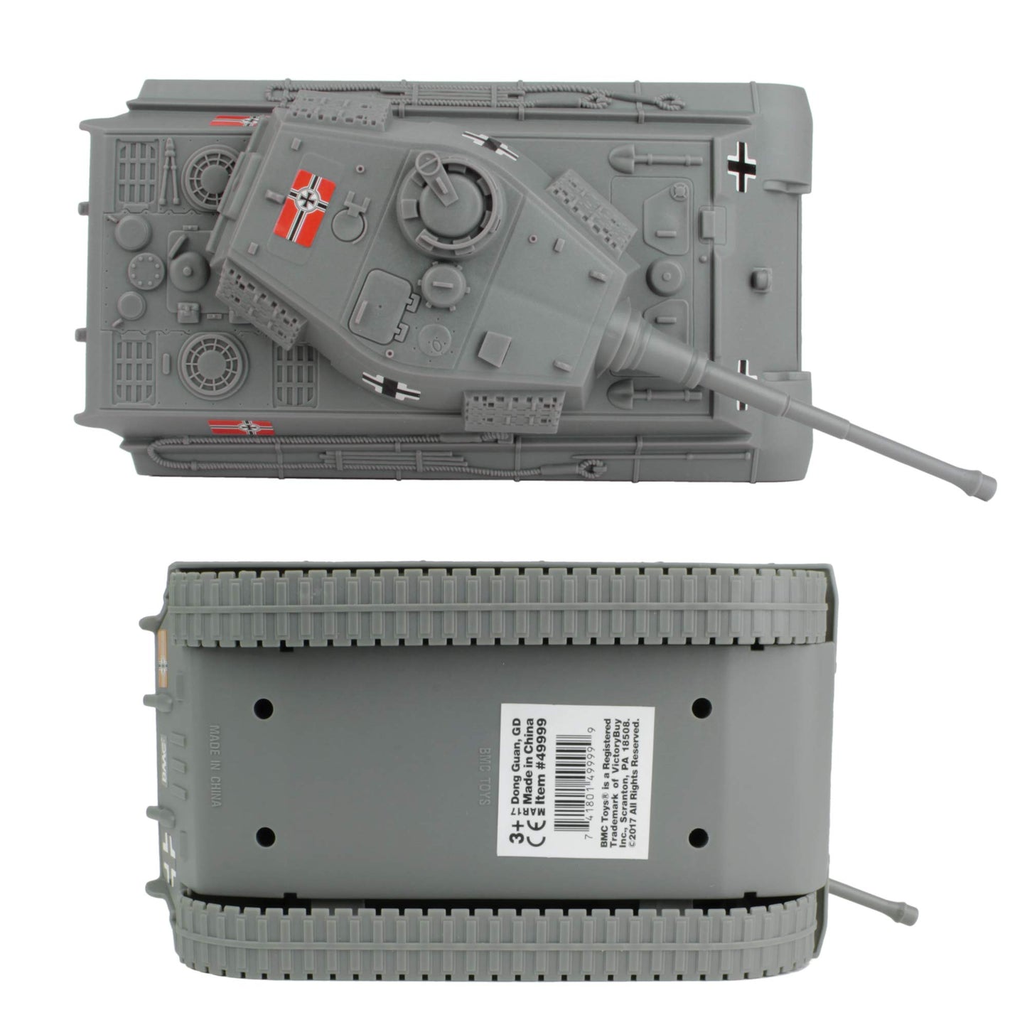 BMC WWII Gray German King Tiger Toy Tank 1:32 Scale for 54mm Army Men Soldier Figures
