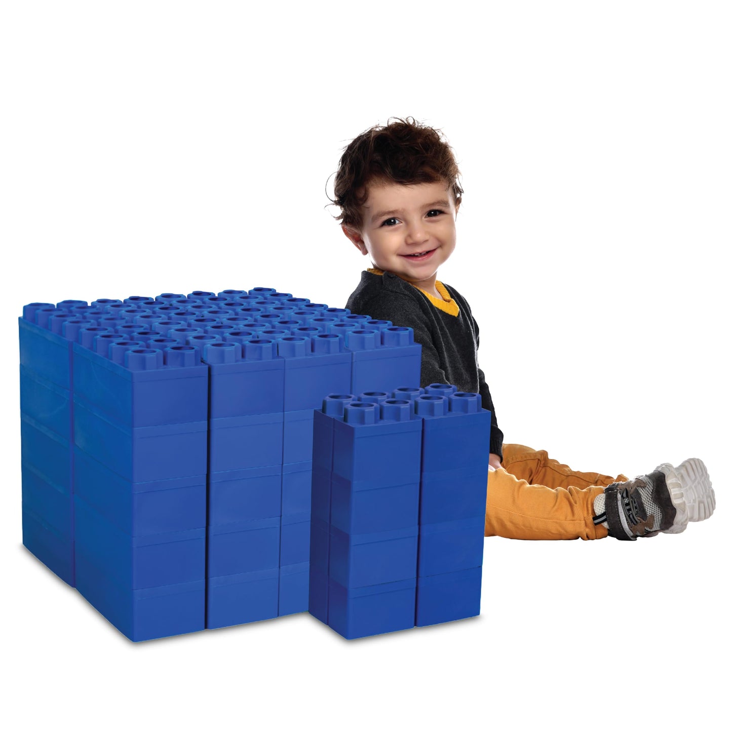 Big Blocks for Kids Ages 4-8 - Indoor & Outdoor Blocks Kids Games - Blue Large Building Blocks - 48 pc