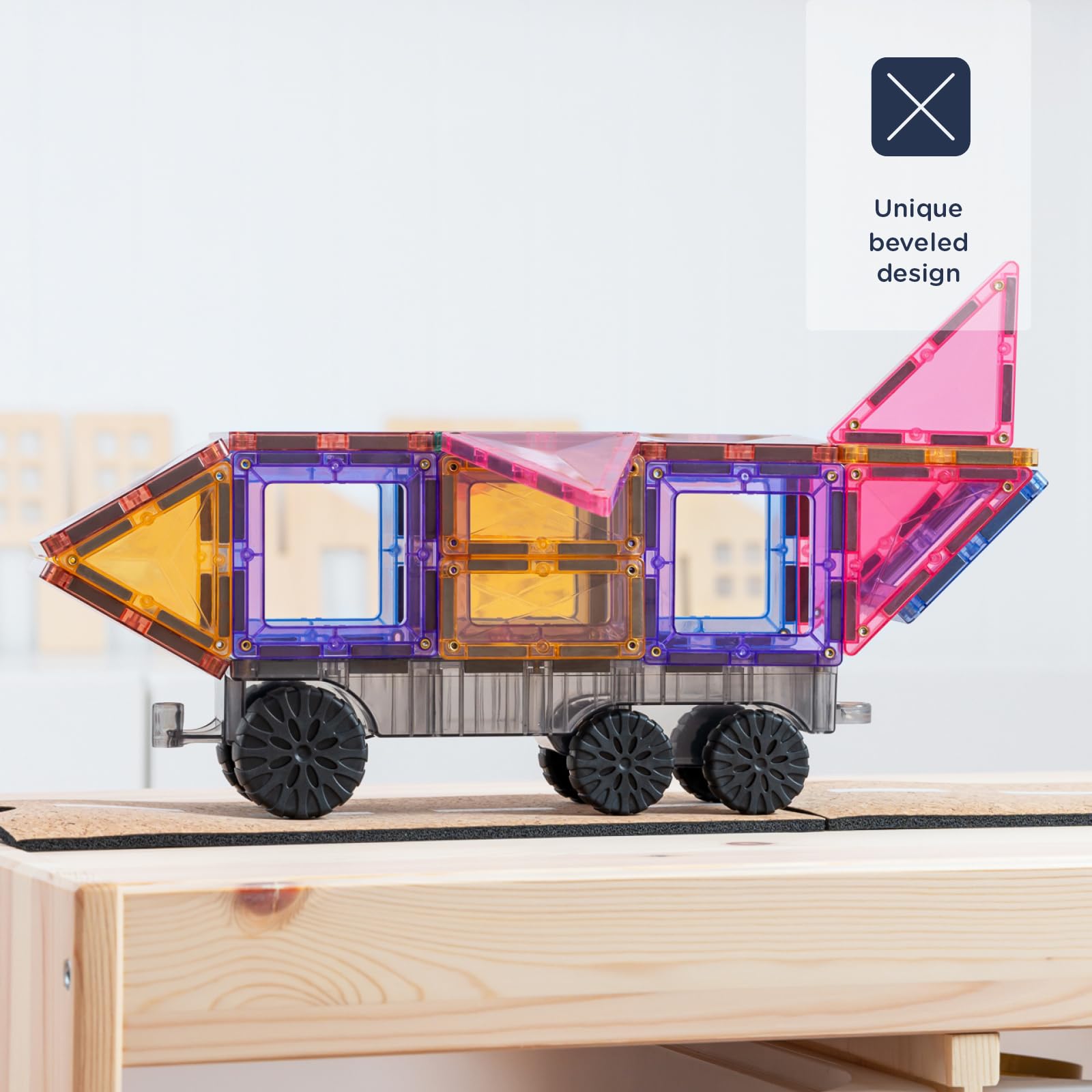 CONNETIX Magnetic Tiles Pastel Transport Pack, 50 Pieces