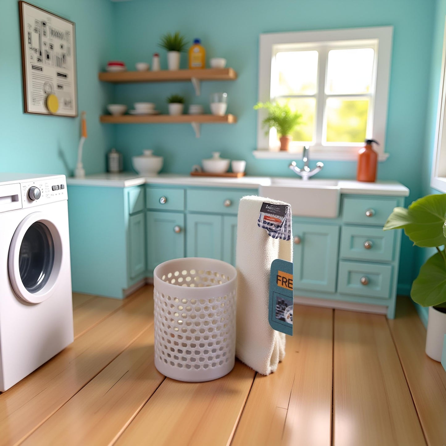 1Pc Gray 1:12 Dollhouse Mini Storage Basket, Laundry Basket, Dollhouse Furniture Decoration, Bathroom Accessories, Plastic