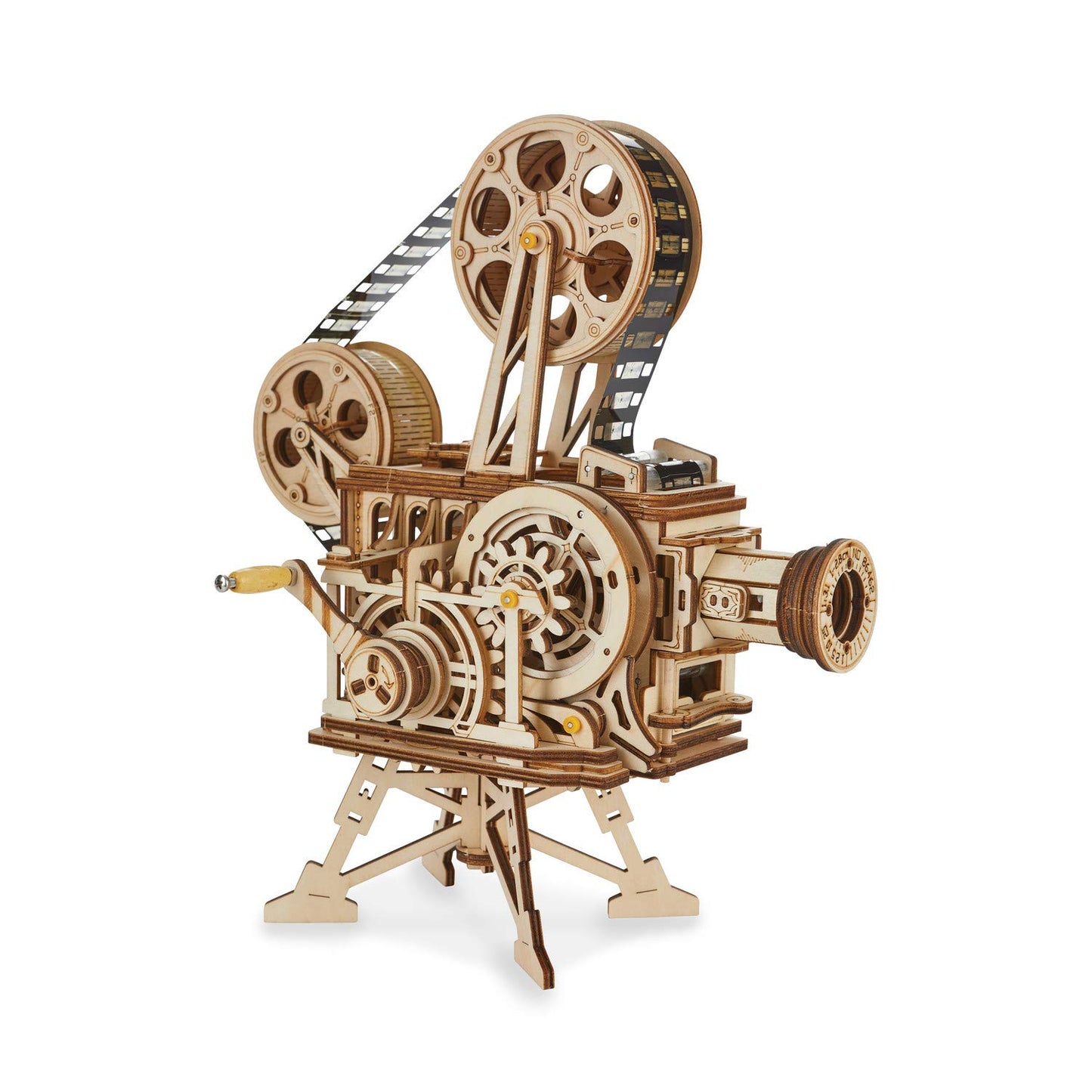 MindWare Gearjits Movie Projector - Wooden 3D Mechanical Model Kit for Adults and Teens, Build Your Own Working Projector