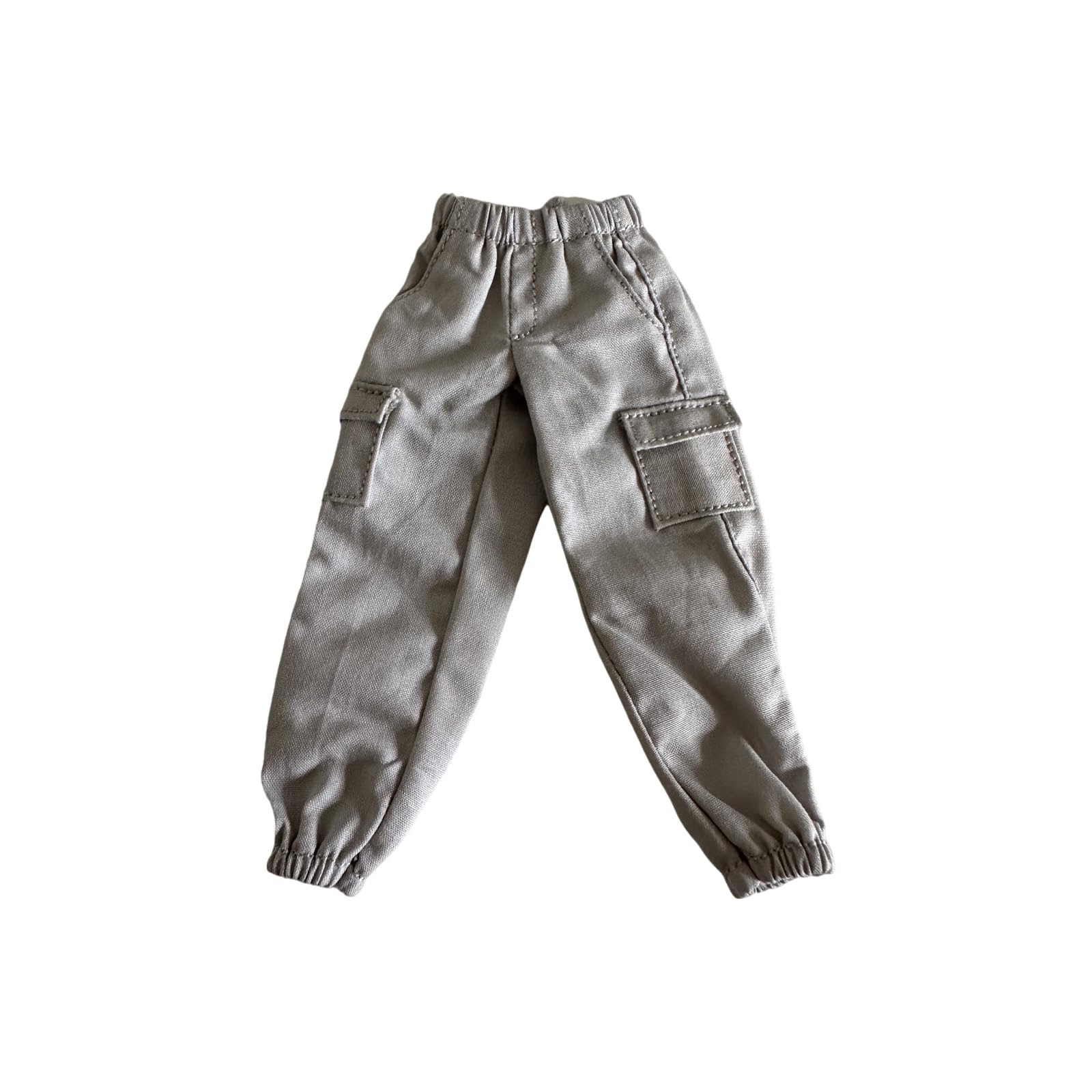 1/12 Action Figure Clothes,1:12Scale Solider tapered cargo pants,Casual Pants for 6" Action Figures,Fashion Pants only (Light Grey)