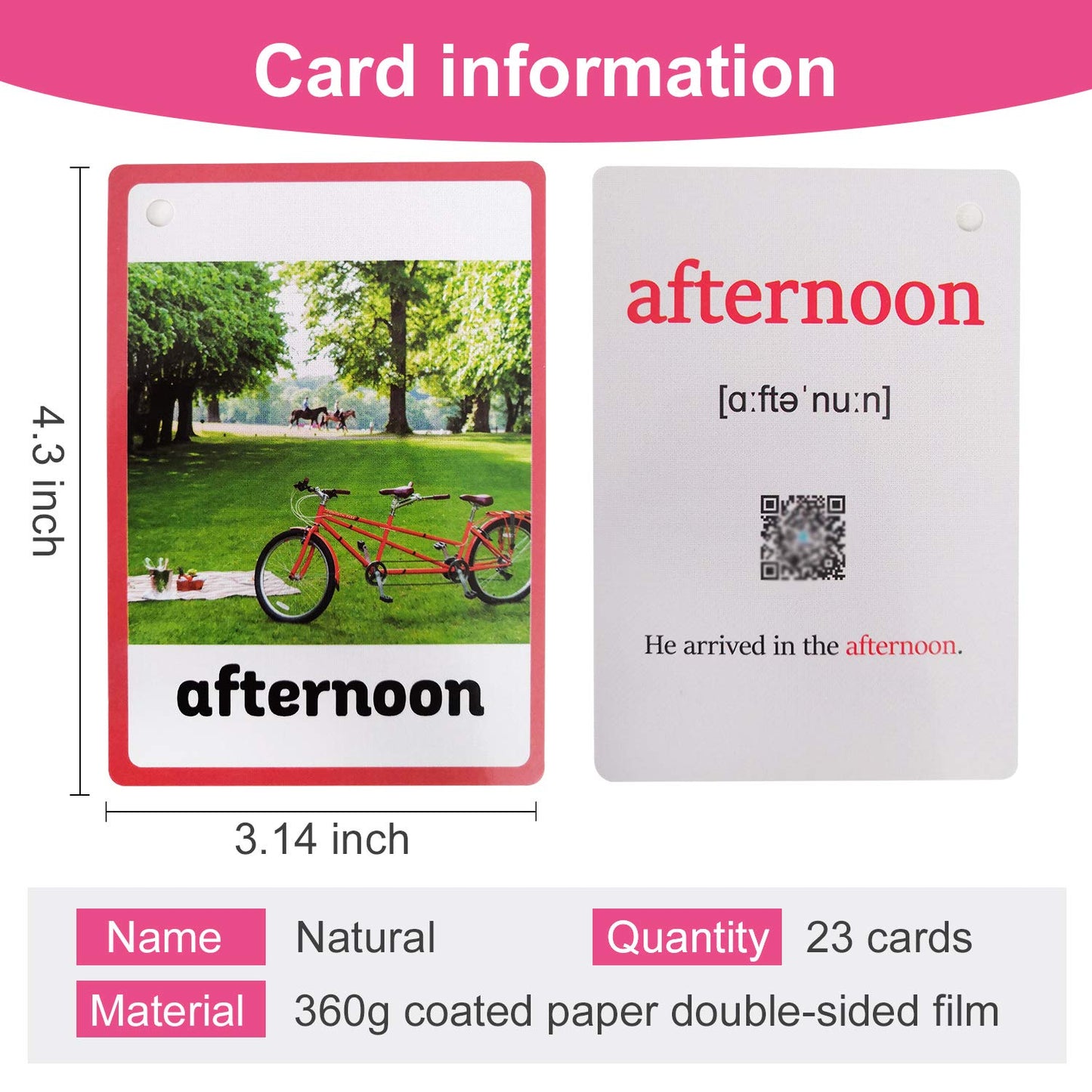 Natural,Places&Building 2 Sets of English Flash Cards Kids Pocket Card Learning Baby Toys for Children Pre-Kindergarten