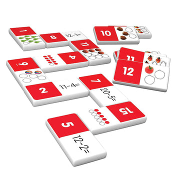 Fun Express Subtraction Dominoes - 28 Pieces - for Kids