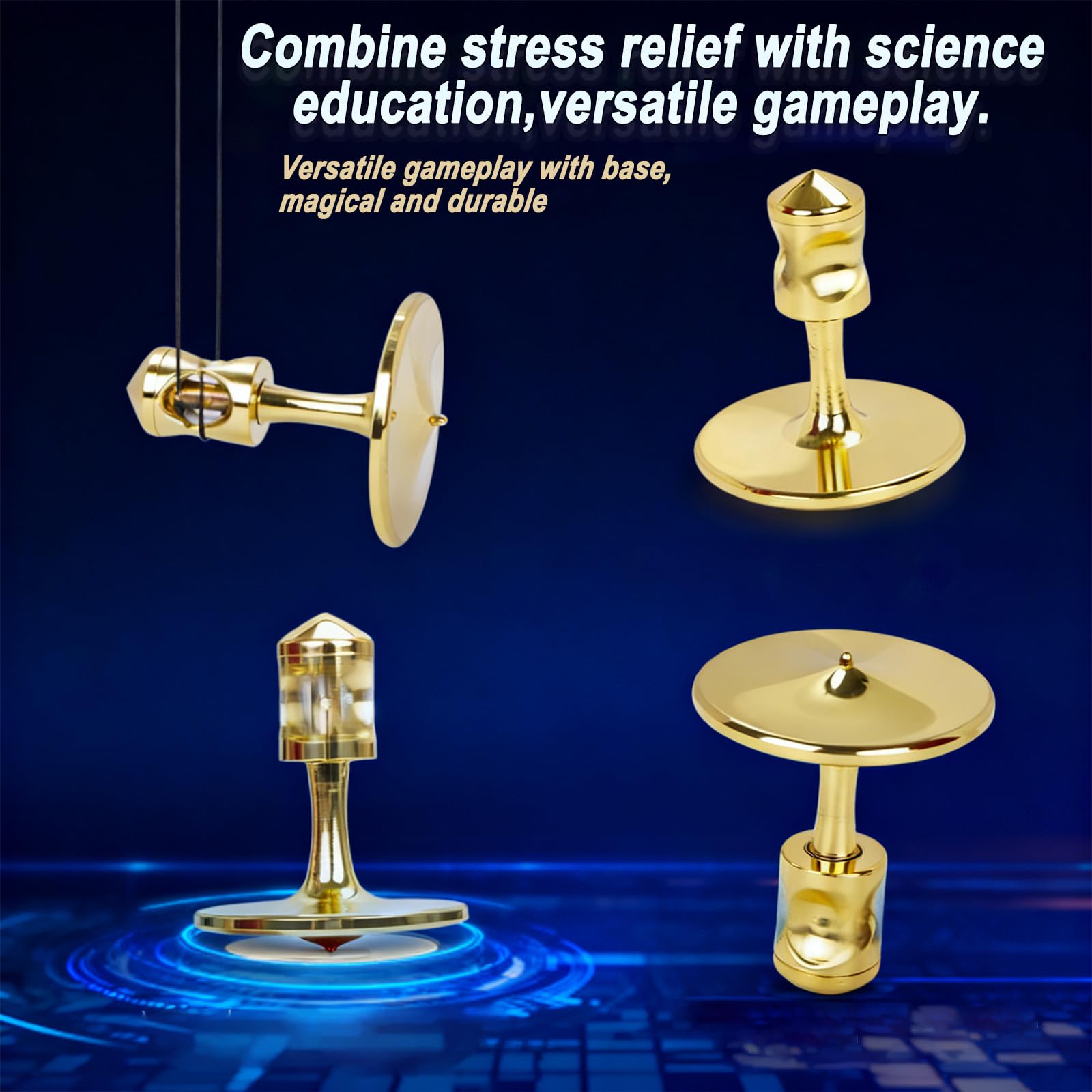 Metal Gyroscope, Champagne Gold, Medium Size