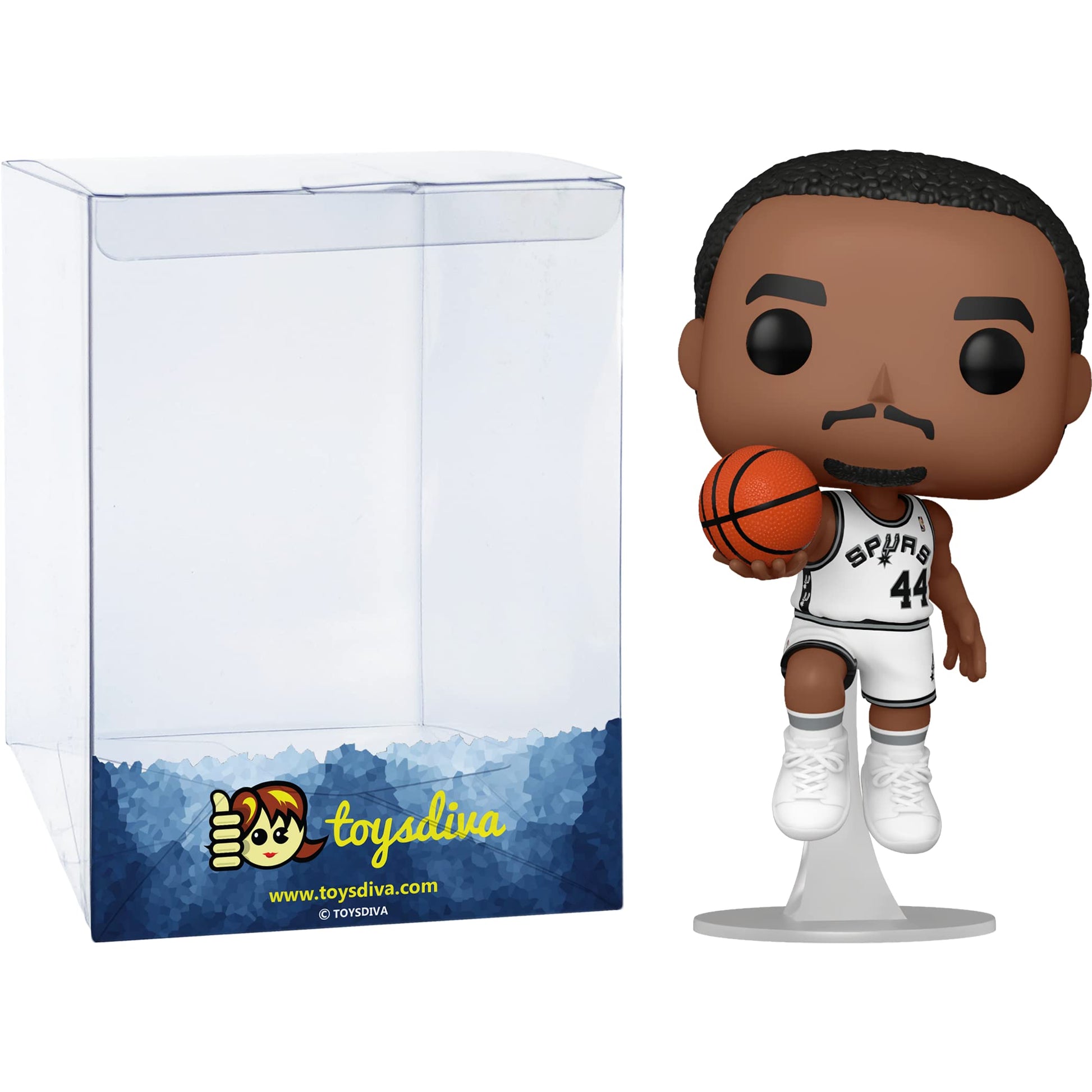 Funko G e o r g e Gervin: P o p ! Basketball Vinyl Figurine Bundle with 1 Compatible 'ToysDiva' Graphic Protector (105-55218 - B)