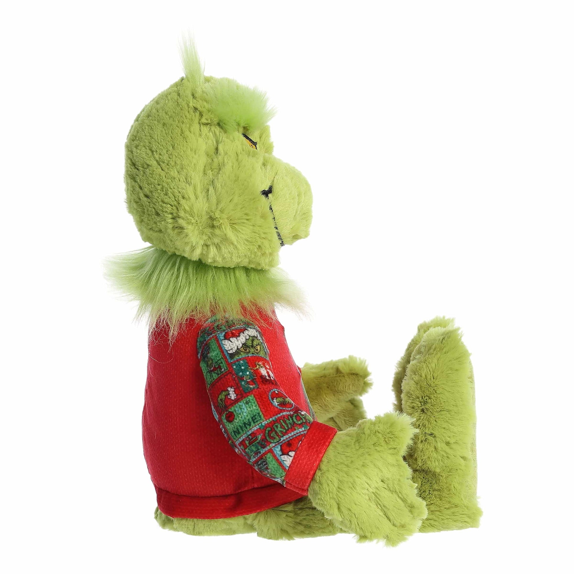 Aurora® Festive Dr. Seuss™ Ugly Sweater Light-Up Grinch Stuffed Animal - Officially Licensed Plush for Imaginative Play - Perfect for Holiday